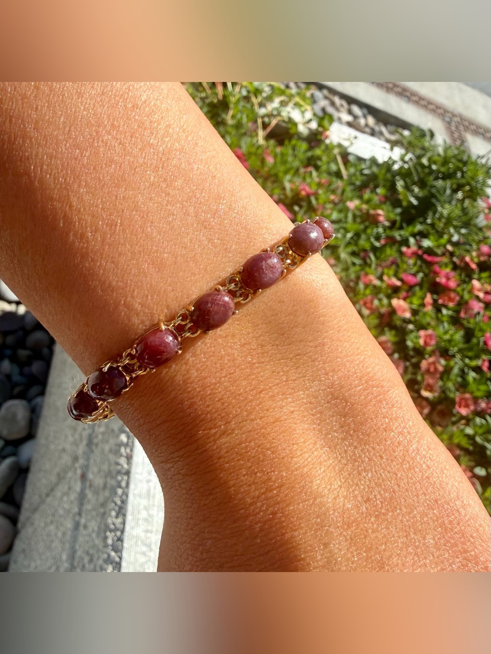 ❤️ 25 CTW AAA Ruby 18K Yellow Gold Plated 7.2” Statement Bracelet